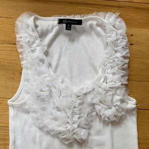 Anne Klein Ruffle Collar Tank